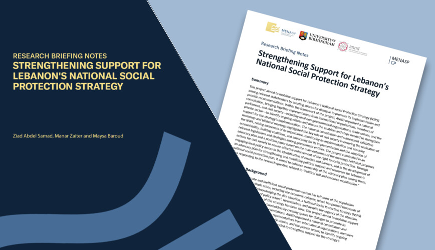 Strengthening Support for Lebanon’s National Social Protection Strategy