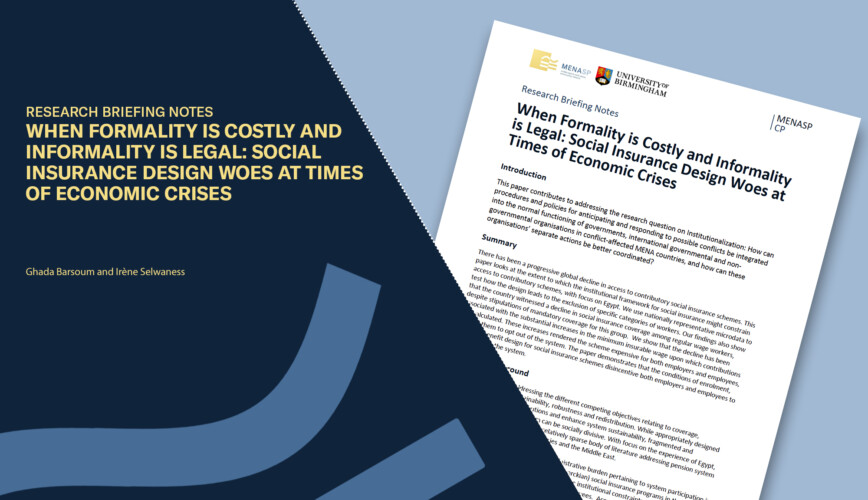 When Formality is Costly and Informality is Legal: Social Insurance Design Woes at Times of Economic Crises