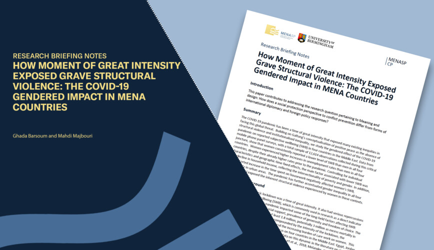 How Moment of Great Intensity Exposed Grave Structural Violence: The COVID-19 Gendered Impact in MENA Countries