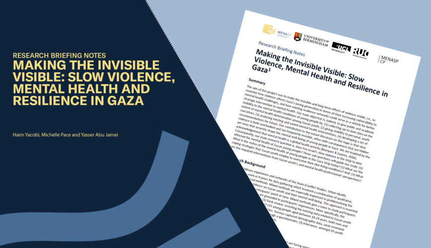 Making the Invisible Visible: Slow Violence, Mental Health and Resilience in Gaza