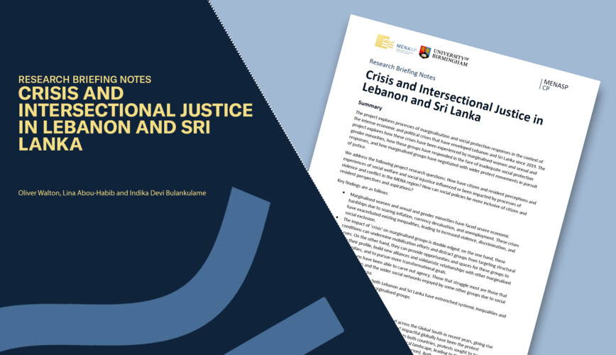 Crisis and Intersectional Justice in Lebanon and Sri Lanka
