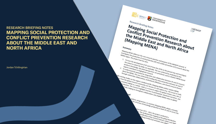 Mapping Social Protection and Conflict Prevention Research about the Middle East and North Africa