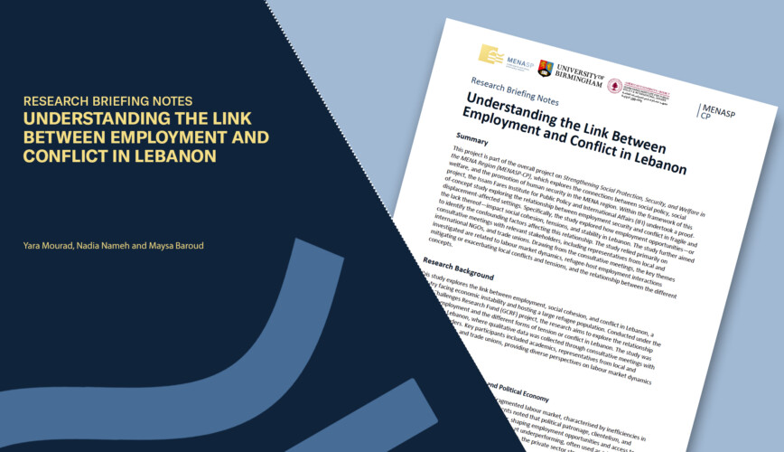 Understanding the Link Between Employment and Conflict in Lebanon