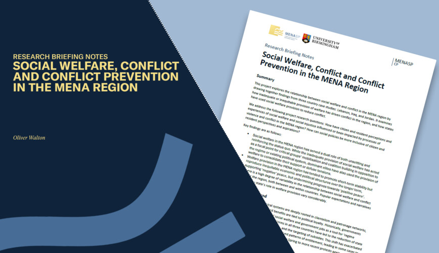 Social Welfare, Conflict and Conflict Prevention in the MENA Region