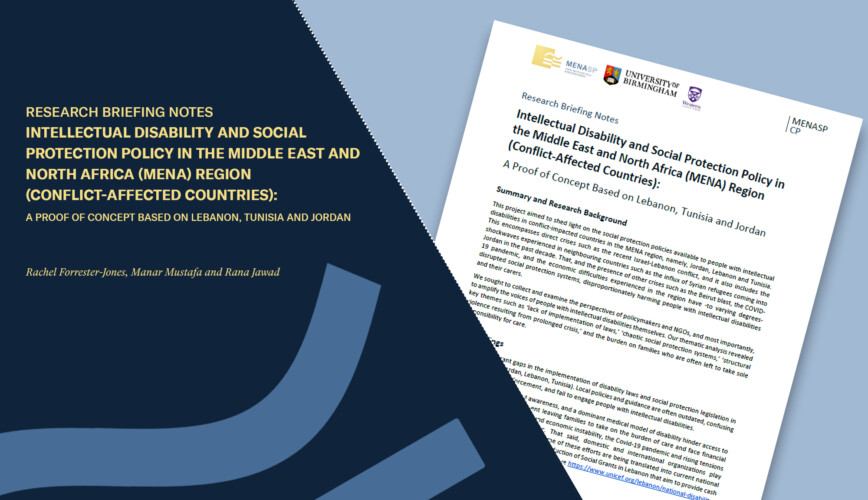 Intellectual Disability and Social Protection Policy in the Middle East and North Africa (MENA) Region